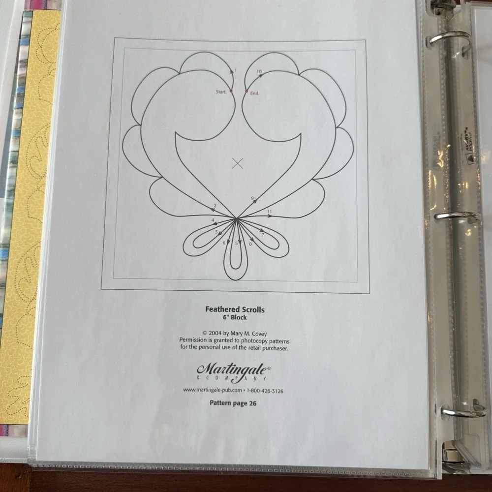 Mary Covey Follow the Line Quilting Pattern Binder Lot‎ 48 Pg Pantograph Designs